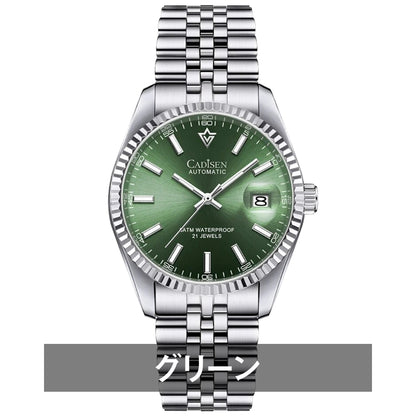 自動巻き腕時計 メンズ 40代 50代 60代 オマージュウォッチ CADISEN 機械式 38mm 手巻き付き 裏スケルトン C8053