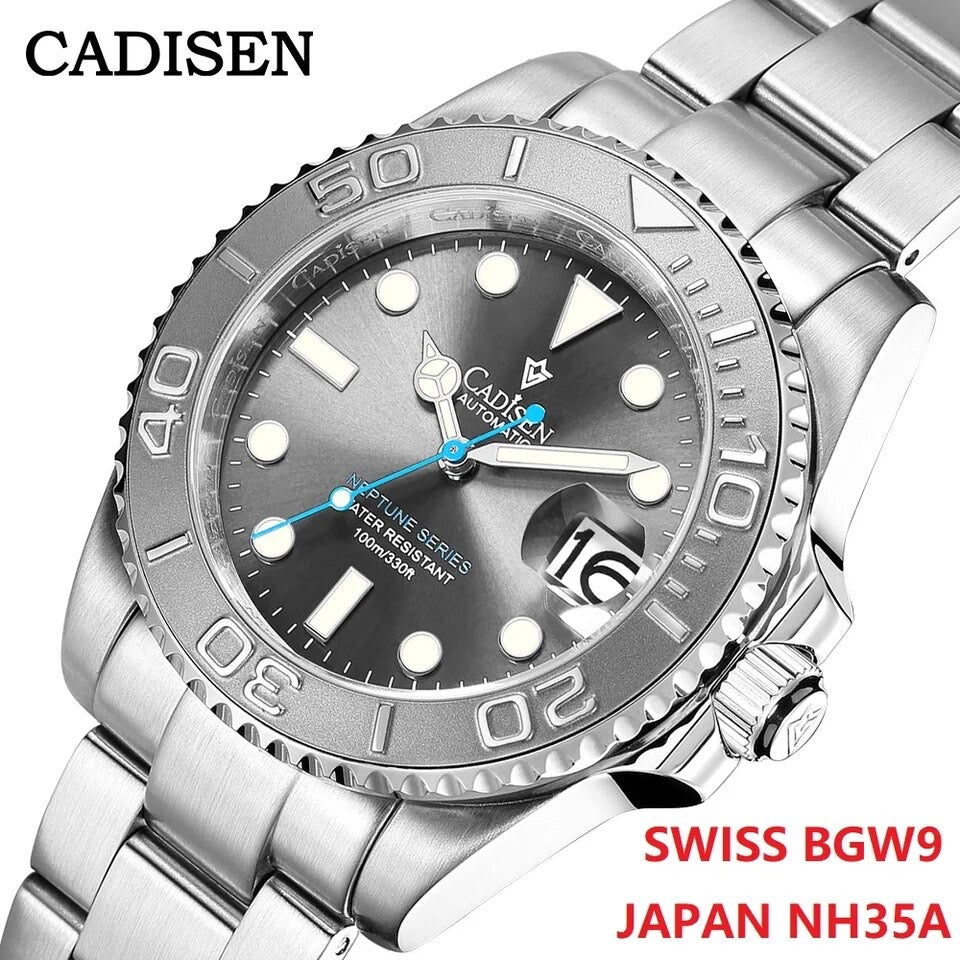 自動巻き腕時計 メンズ 40代 50代 ダイバーズウォッチ オマージュウォッチ 機械式 CADISEN 手巻き付き C8210M